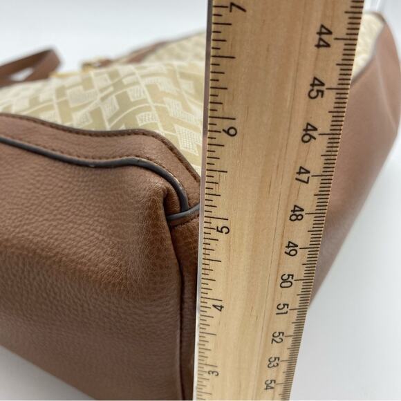 Tommy Hilfiger Large Tote Purse Handbag Gold Chain Accents-Brown - Picture 12 of 14